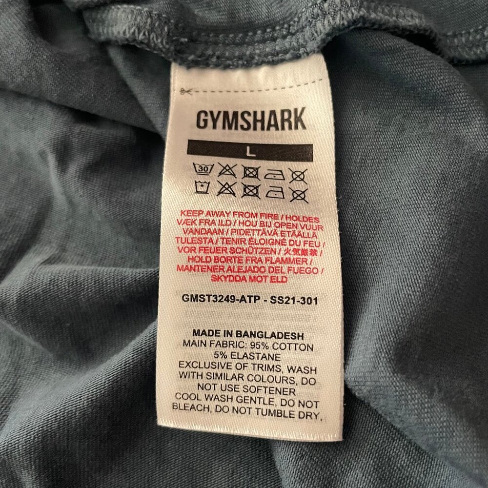 Gymshark Critical Drop Arm Tank Top Mens Large Blue Gray Gym Training Weights - Picture 4 of 6